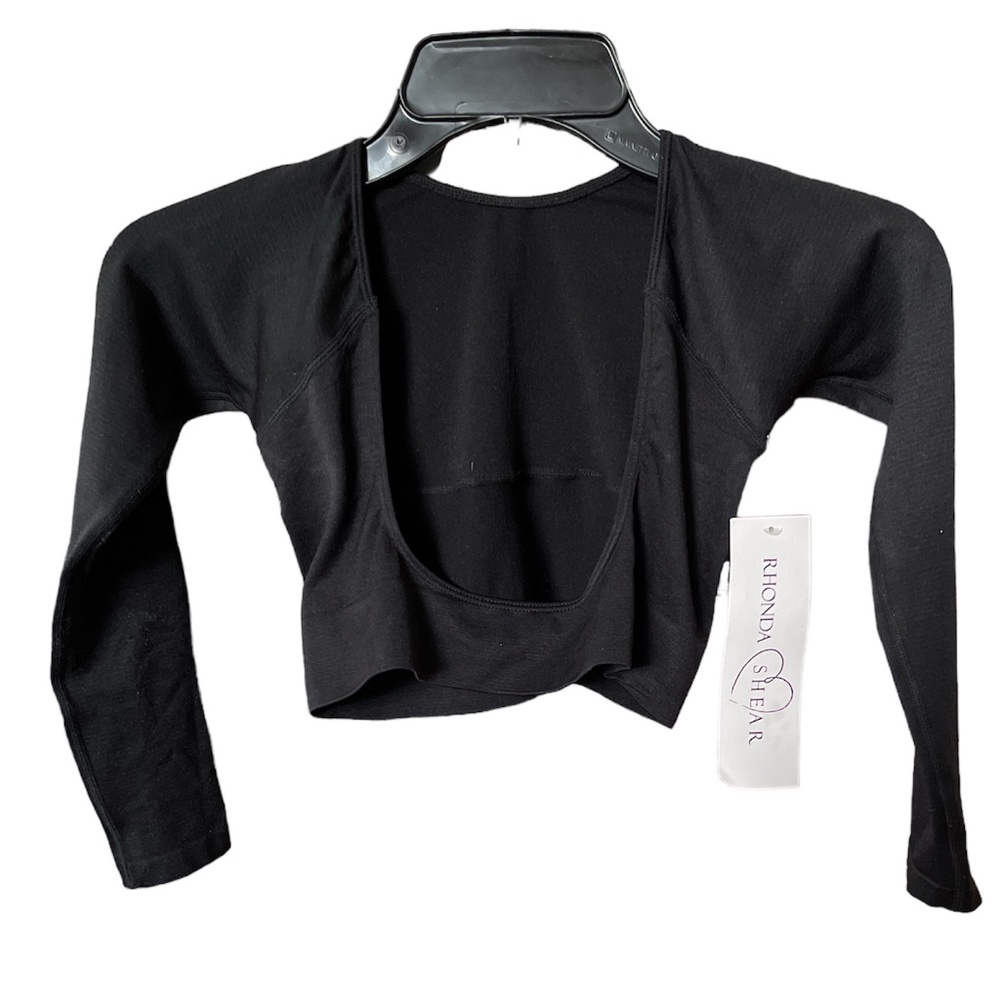 Rhonda Shear Crop Trop Deep Low Cleavage Black NWT One size
